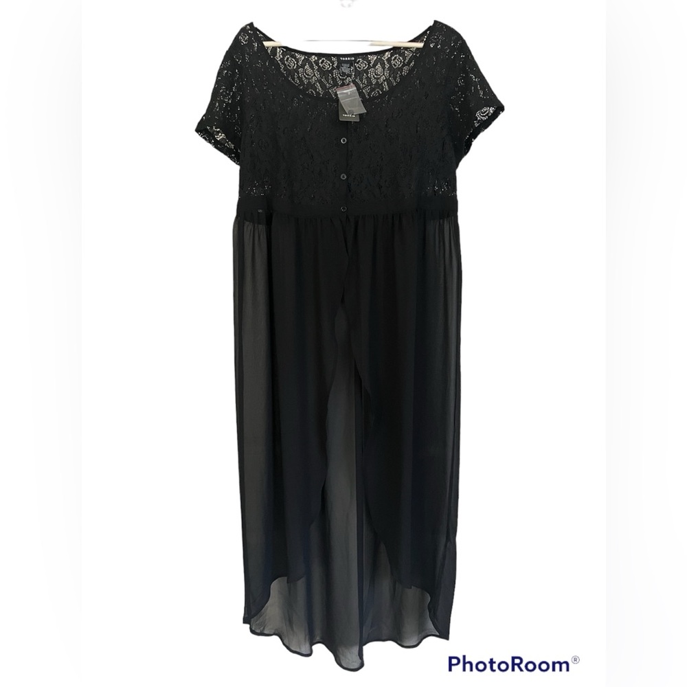 NWT TORRID Lace/Chiffon Maxi Kimono 0X - Picture 9 of 10
